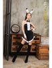 Lingeriecats Halloween Sexy Black Bunny 5 Piece Costume -White Ears