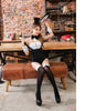 Lingeriecats Halloween Sexy Black Bunny 6 Piece Costume - White Ear