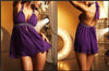 Sexy Backless Purple Lingerie Dress Slip