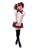 LINGERIECATS White shirt cottish pattern short Skirt 3pcs School Sweet Heart Cosplay Costume Set  (Free Sport Pant Gift)