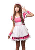 LINGERIECATS Rose Merry Pink 4pcs Cherry Maid Outfit Cosplay Costume Set (Free Sport Pant Gift)