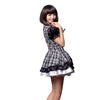 LINGERIECATS Black and White Plaid One Piece tutu Dress  (Free Sport Pant Gift)