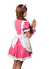 LINGERIECATS Rose Merry Pink 4pcs Cherry Maid Outfit Cosplay Costume Set (Free Sport Pant Gift)