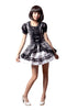 LINGERIECATS Black and White Plaid One Piece tutu Dress  (Free Sport Pant Gift)