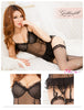 Lingeriecats Sexy Seducing Black Transparent Chiffon Corset Set