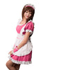 LINGERIECATS Rose Merry Pink 4pcs Cherry Maid Outfit Cosplay Costume Set (Free Sport Pant Gift)