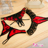 Stylish Seduction Bikini 3 Pcs Crotchless Panties Set