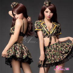 Lingeriecats Sexy Camouflage Amry Cosplay Costume Set