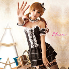 Lingeriecast Sexy Black Maid Costume 9 Pcs