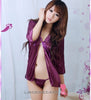 Purple Open-Front Babydoll Slip Lingerie