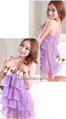 Purple Layered Cake Skirt Babydoll Lingerie (Plus Size)