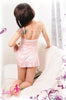 Pink Open-Front Babydoll Lingerie Dress