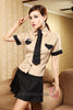 Sexy Khaki/Black Army Uniform 3 Piece Cosplay Dress