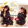 Charming Dots Coral Fleece Hooded Robe