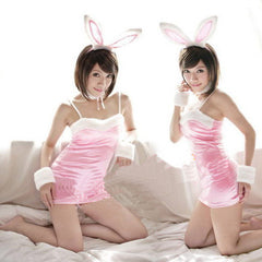 Pink Sexy Dress Lingerie Costume Outfit Rabbit Girl