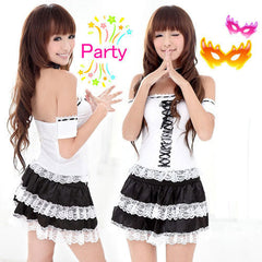 White French Maid Clubwear Costume Dress