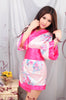 White/Pink Japanese Kimono Lingerie Robe