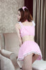 Sexy Pink Maid Cosplay 6 Piece Lingere Dress