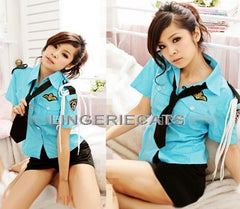 Sexy Police 2 Piece Blue Costume Outfit